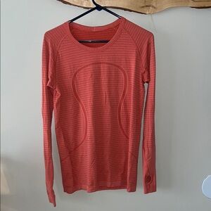 Lululemon Swiftly Tech Coral Long Sleeve Top